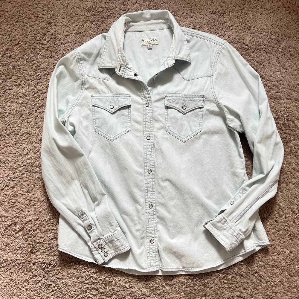 Tecovas Denim Pearl Snap: Light Wash